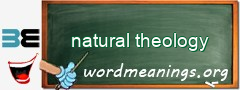 WordMeaning blackboard for natural theology